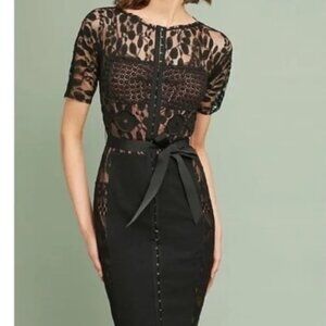 Anthropologie Byron Lars Carissima Sheath Dress Black Size 6